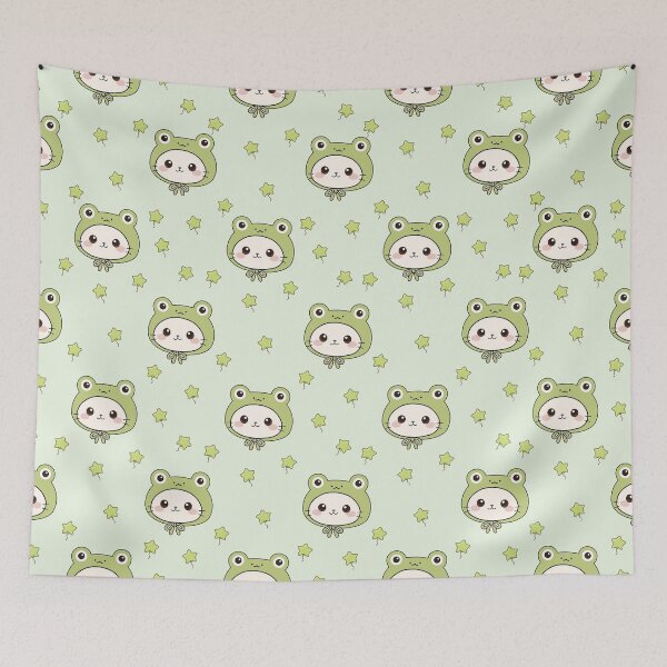 Item preview, Cute Cat in Frog Hood Seamless Pattern designed and sold by prapapon.