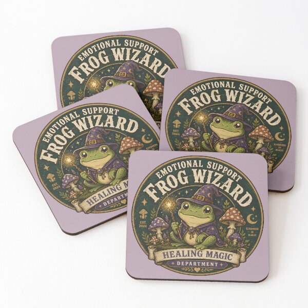 Item preview, Emotional Support Frog Wizard Cute Vintage Fantasy Art designed and sold by  MAD's Recreation Studio.