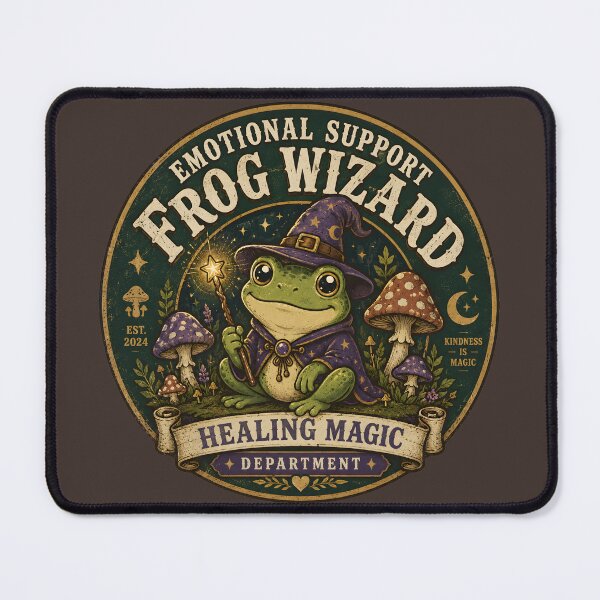 Item preview, Emotional Support Frog Wizard – Healing Magic Department designed and sold by MAD's Recreation Studio.