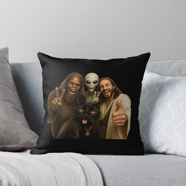 Item preview, Cat Funny Selfie Bigfoot Jesus! Alien For Kids Men Women designed and sold by MathiasFuchs.