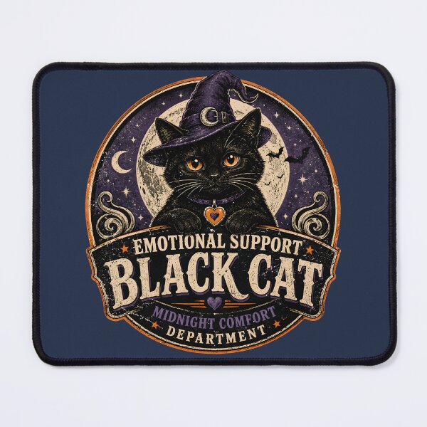 Item preview, Emotional Support Black Cat – Midnight Comfort Department designed and sold by MAD's Recreation Studio.