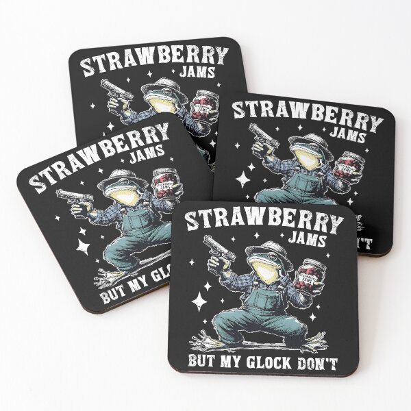 Item preview, Strawberry Jams But My Glock Don't Funny Frog Meme designed and sold by SenoritaVixyArt.