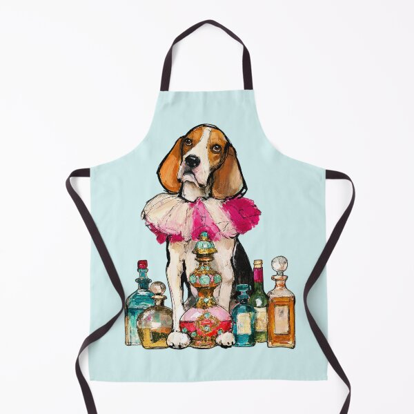 Item preview, Beagle in Pink Ruffle Collar with Perfume Bottles Painting designed and sold by joannejgg.