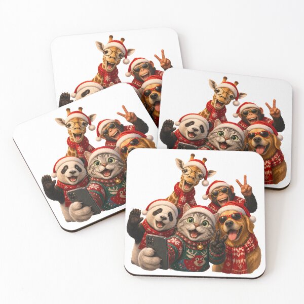 Item preview, Funny Christmas Selfie Santas Alien Bigfoot! Cat Selfie Cute But Feral For Kids Men Women designed and sold by MathiasFuchs.