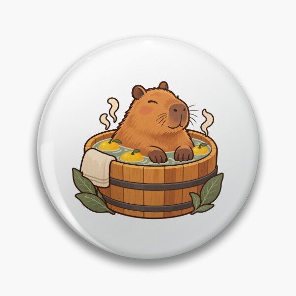 Item preview, Capybara Relaxing in a Yuzu Citrus Bath designed and sold by GEODES STUDIO.