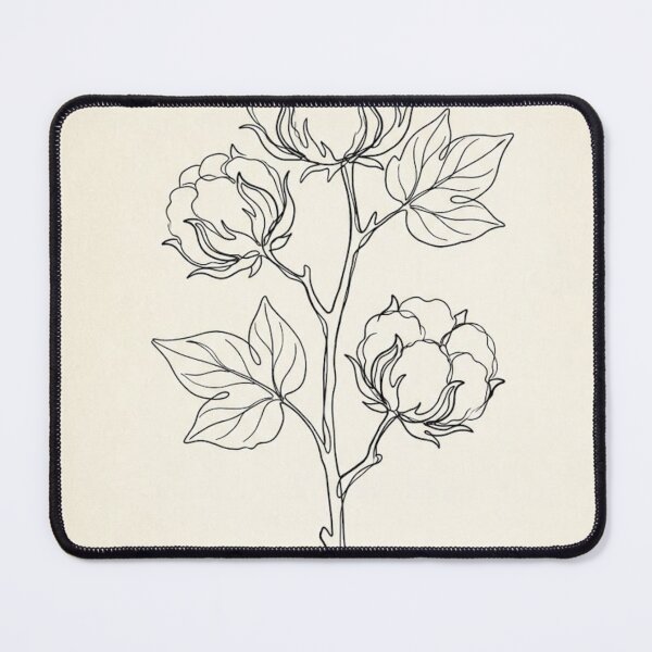 Item preview, Single Cotton Stem | Minimalist Line Art Botanical Print designed and sold by Zaramodo.