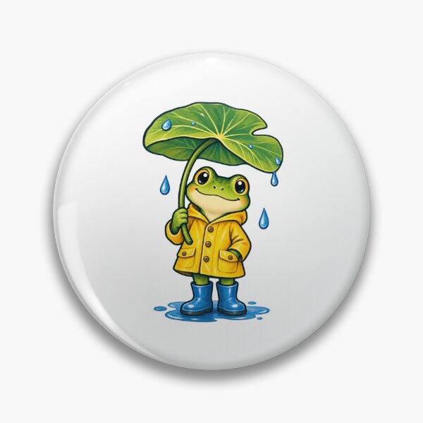 Item preview, Raincoat Frog Under a Water Lily Umbrella designed and sold by GEODES STUDIO.