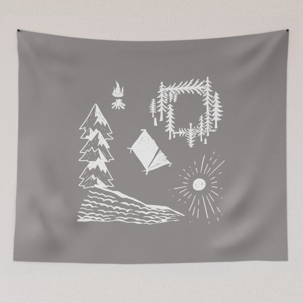 Item preview, Mountain Camping Night River Sun Sketch-91 designed and sold by KarlLudwigeidl.