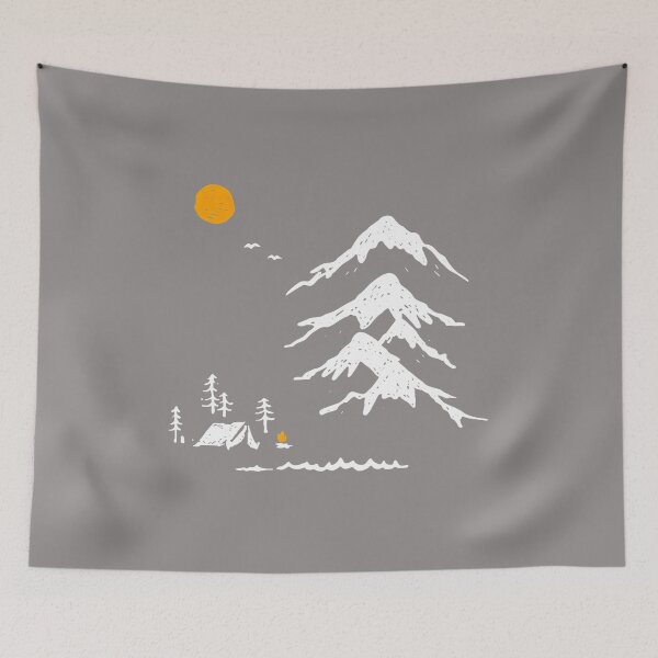 Item preview, Mountain Camping Scenery Sketch Graphic-15 designed and sold by KarlLudwigeidl.