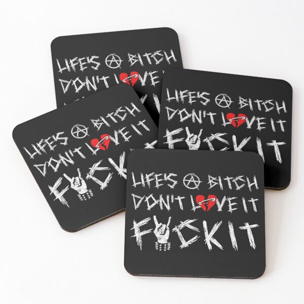 Item preview, LIFE IS A BITCH DON'T LOVE IT FUCK IT - punk anarchist rock and roll metal  designed and sold by XIOMOS.