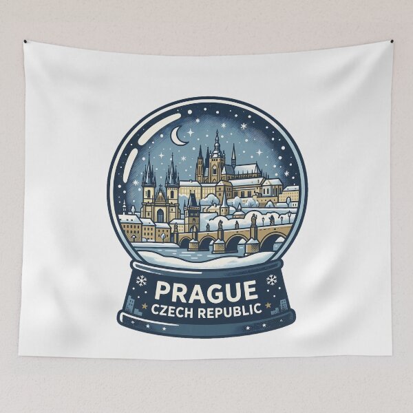 Item preview, Vintage Prague Snow Globe Travel Badge designed and sold by k3rstman1.