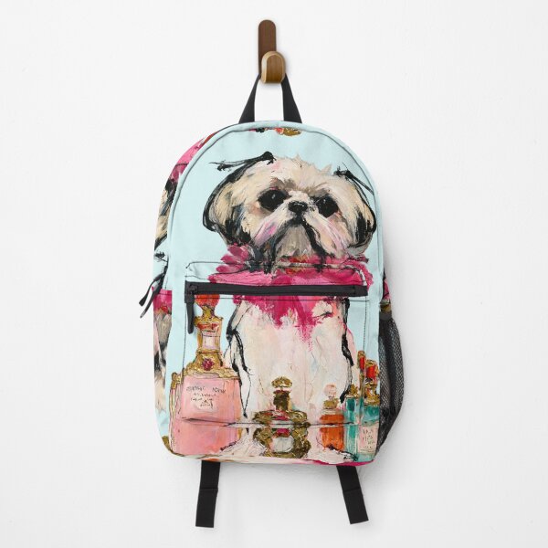Item preview, Shih Tzu Pink Ruffle Perfume Bottles Glam Dog Painting designed and sold by joannejgg.