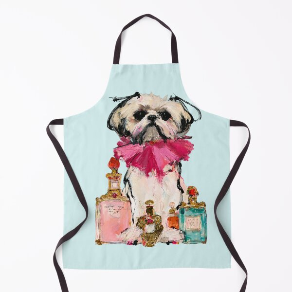 Item preview, Shih Tzu Pink Ruffle Perfume Bottles Glam Dog Painting designed and sold by joannejgg.
