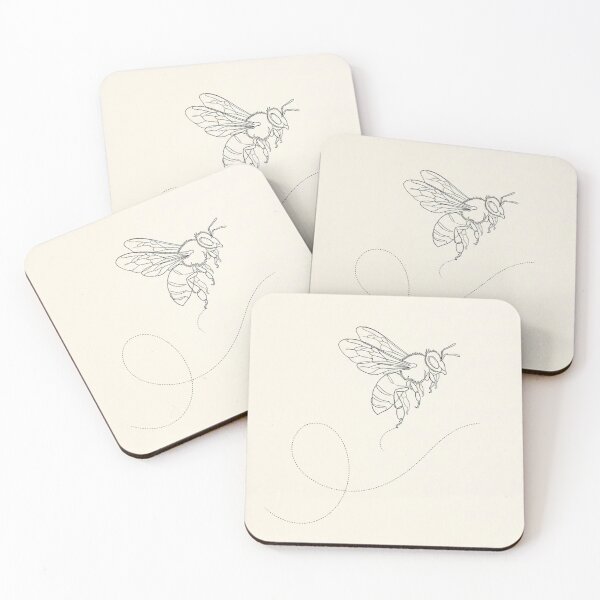 Item preview, Honeybee in Flight | Minimalist Continuous Line Art Print designed and sold by Zaramodo.