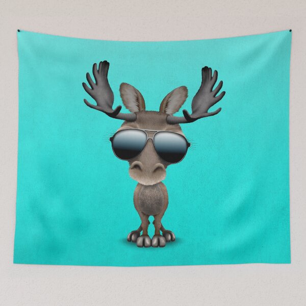 Item preview, Cute Baby Moose Wearing Sunglasses designed and sold by JeffBartels.