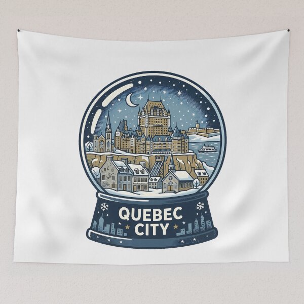 Item preview, Vintage Quebec City Snow Globe Travel Badge designed and sold by k3rstman1.