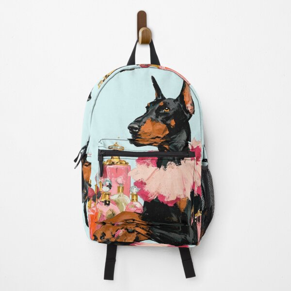 Item preview, Doberman in Pink Ruffle Collar with Perfume Bottles Painting designed and sold by joannejgg.