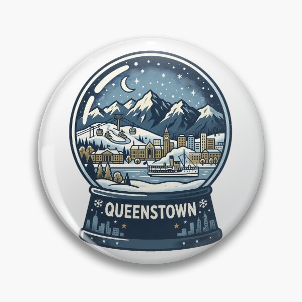 Item preview, Vintage Queenstown Snow Globe Travel Badge designed and sold by k3rstman1.