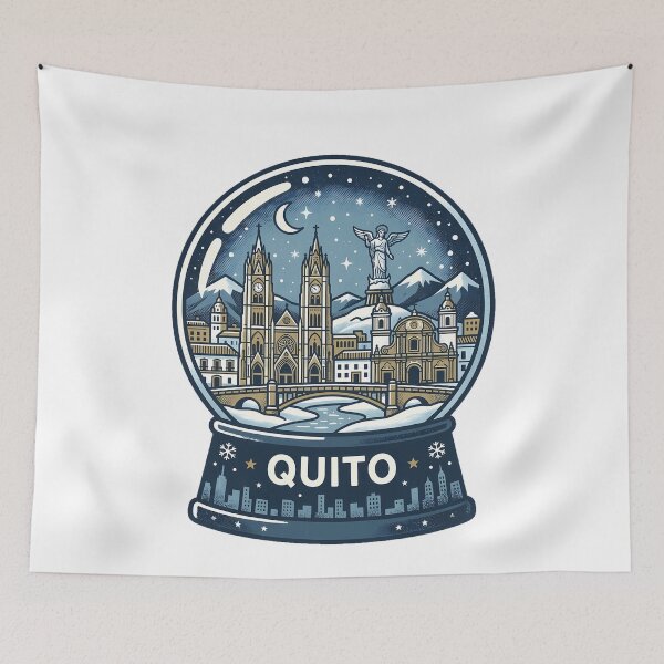 Item preview, Vintage Quito Snow Globe Travel Badge designed and sold by k3rstman1.