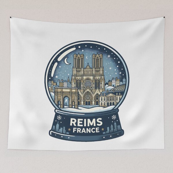 Item preview, Vintage Reims Snow Globe Travel Badge designed and sold by k3rstman1.