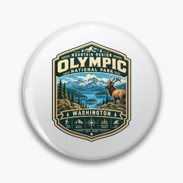 Item preview, Olympic National Park Washington Mountain Region Hiking Trails Coastal Beaches Rainforest Forests Wild Rivers Est 1938 designed and sold by kristyparkStar3.