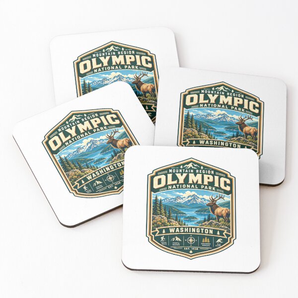Item preview, Olympic National Park Washington Mountain Region Hiking Trails Coastal Beaches Rainforest Forests Wild Rivers Est 1938 designed and sold by kristyparkStar3.