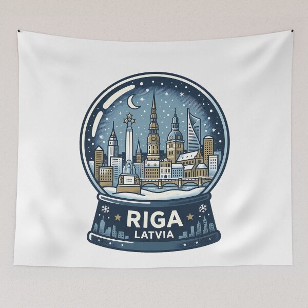 Item preview, Vintage Riga Snow Globe Travel Badge designed and sold by k3rstman1.
