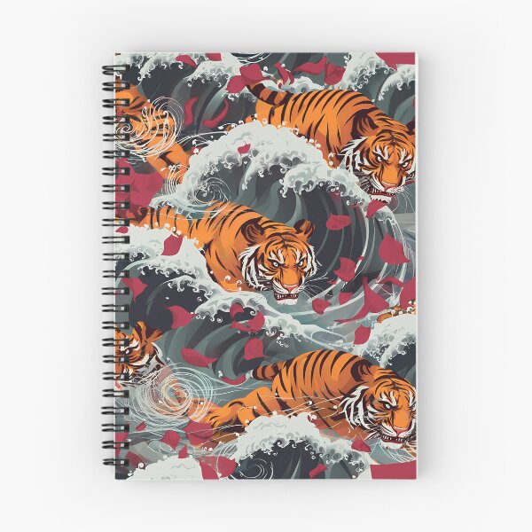 Item preview, Japanese Tiger & Waves Tattoo Pattern 02 designed and sold by The Design Asset Station.