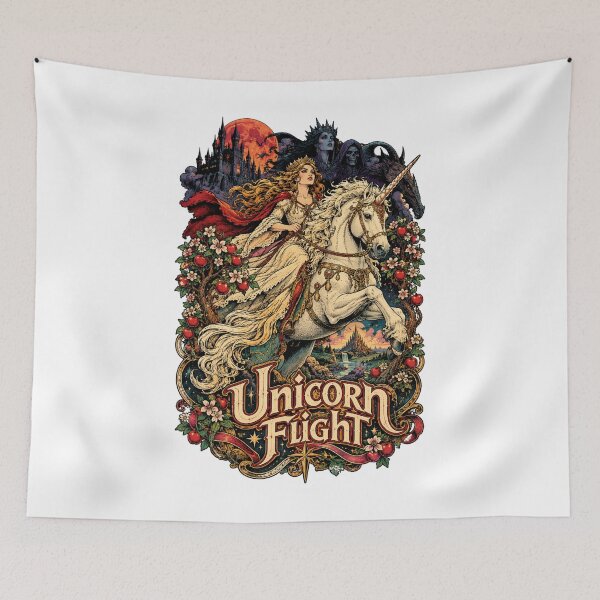 Item preview, Unicorn Flight – Dark Fantasy Princess & Magical Unicorn designed and sold by Hecate Emporium.