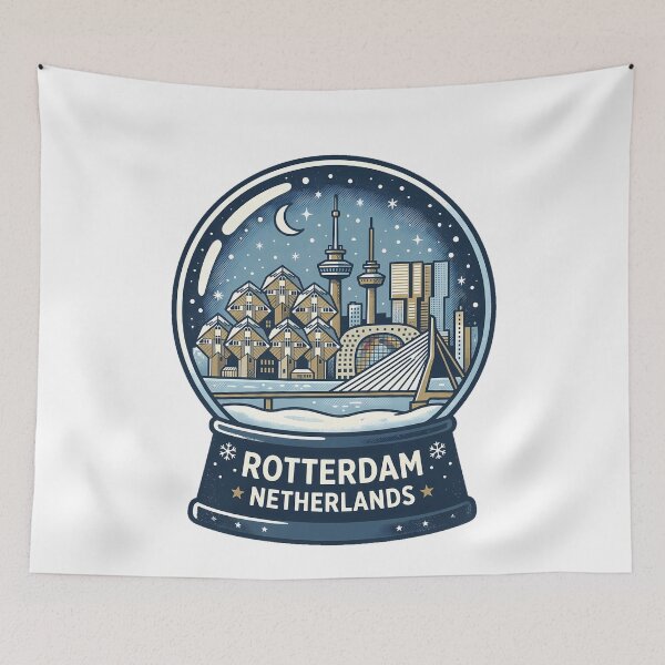 Item preview, Vintage Rotterdam Snow Globe Travel Badge designed and sold by k3rstman1.