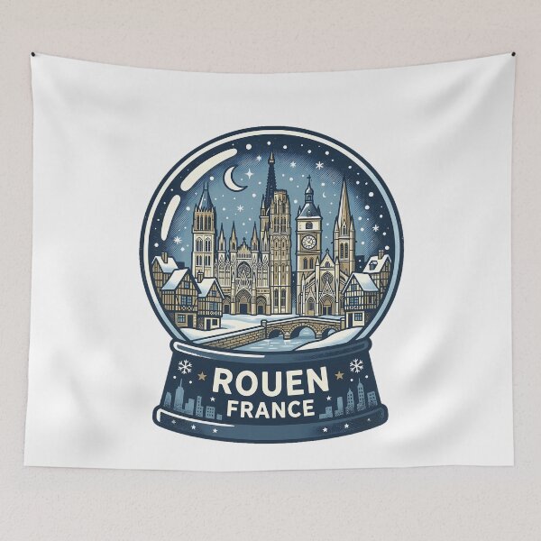 Item preview, Vintage Rouen Snow Globe Travel Badge designed and sold by k3rstman1.