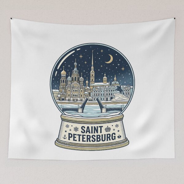 Item preview, Vintage Saint Petersburg 1 Snow Globe Travel Badge designed and sold by k3rstman1.
