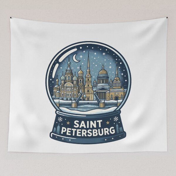 Item preview, Vintage Saint Petersburg 2 Snow Globe Travel Badge designed and sold by k3rstman1.