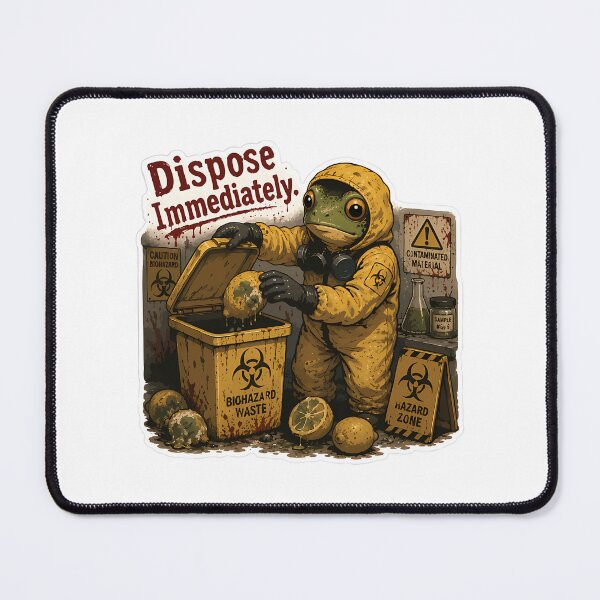 Item preview, Biohazard Disposal Frog Sticker Hazardous Waste Cleanup Illustration designed and sold by Papsin.