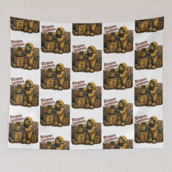 Item preview, Biohazard Disposal Frog Sticker  Hazardous Waste Cleanup Illustration designed and sold by Papsin.