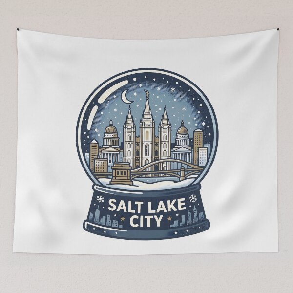 Item preview, Vintage Salt Lake City Snow Globe Travel Badge designed and sold by k3rstman1.