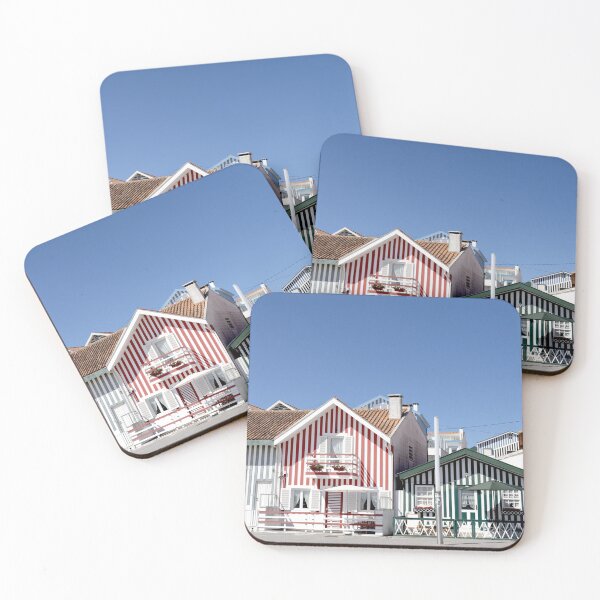 Item preview, Candy striped houses designed and sold by Marylou Badeaux.