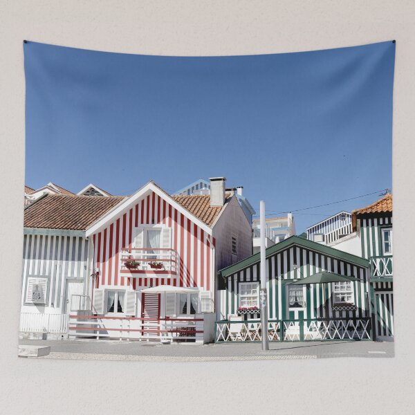 Item preview, Candy striped houses designed and sold by Marylou Badeaux.
