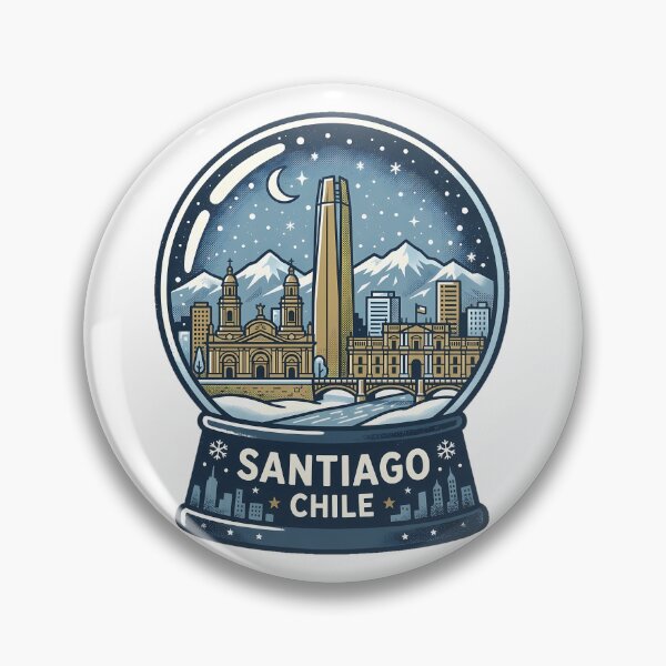 Item preview, Vintage Santiago Snow Globe Travel Badge designed and sold by k3rstman1.
