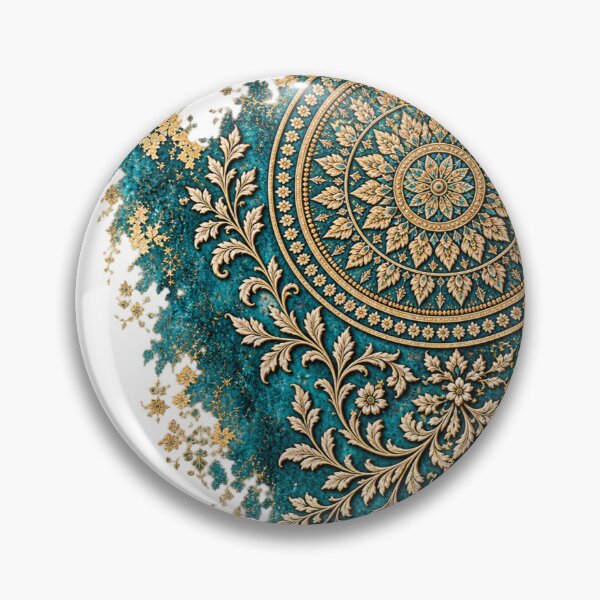 Item preview, Royal Teal & Gold Mandala – Luxury Ornamental Art designed and sold by aliyehc.