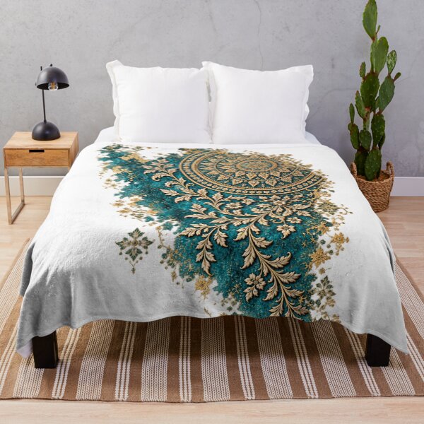 Item preview, Royal Teal & Gold Mandala – Luxury Ornamental Art designed and sold by aliyehc.