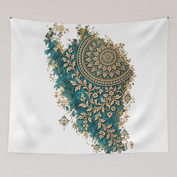 Item preview, Royal Teal & Gold Mandala – Luxury Ornamental Art designed and sold by aliyehc.