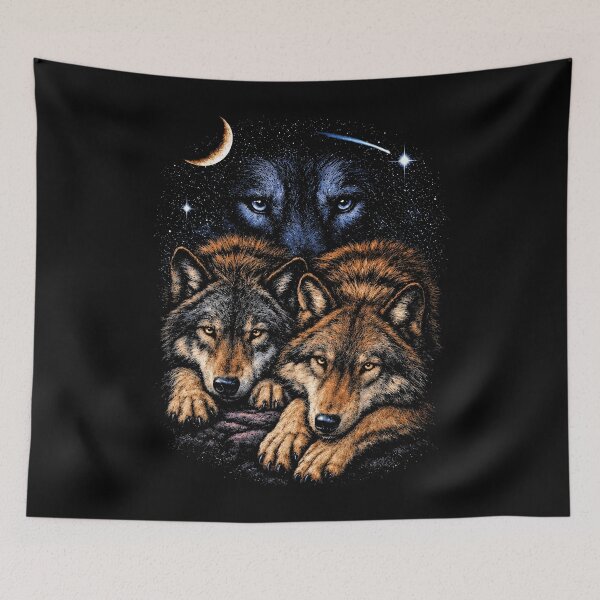 Item preview, Vintage 90s Wolf Pack Moon  designed and sold by SenoritaVixyArt.