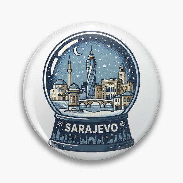 Item preview, Vintage Sarajevo Snow Globe Travel Badge designed and sold by k3rstman1.