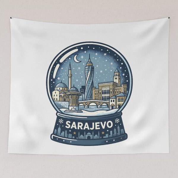 Item preview, Vintage Sarajevo Snow Globe Travel Badge designed and sold by k3rstman1.