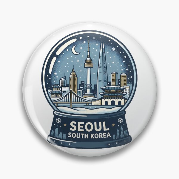 Item preview, Vintage Seoul Snow Globe Travel Badge designed and sold by k3rstman1.