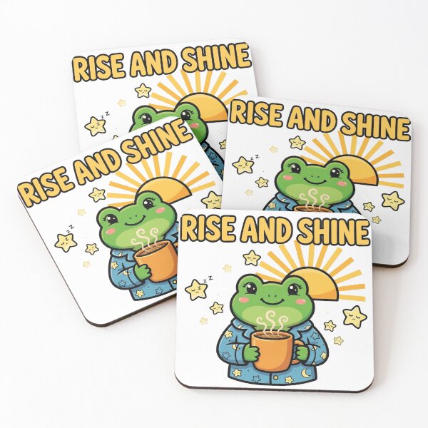 Artikelvorschau, Rise and Shine Cute Frog Coffee Morning Shirt entworfen und verkauft von Arrow60.