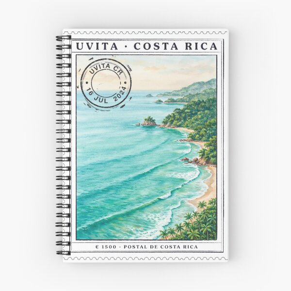 Item preview, Uvita Costa Rica Whale Tail Coastal Stamp Art designed and sold by stickercuffs.