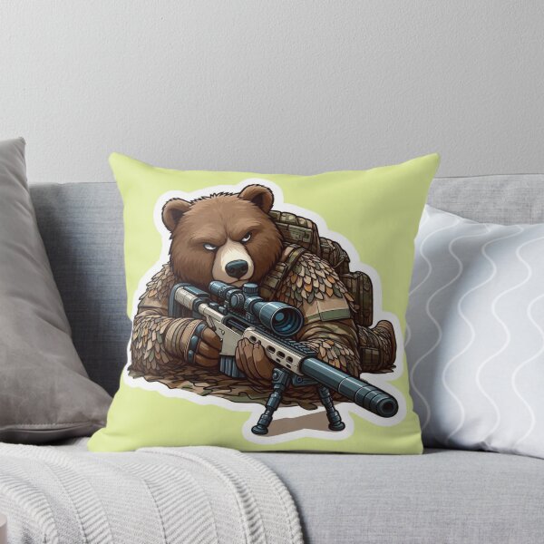 Aperçu de l'œuvre Autocollant tactique Ghillie Suit pour tireur d'élite grizzly en position couchée créée et vendue par carestazafeli.