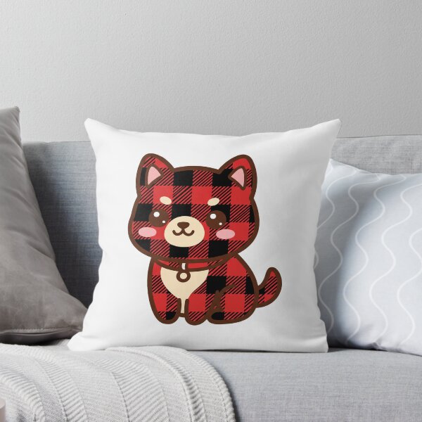 Item preview, Red Black Buffalo Plaid cute Dog Silhouette designed and sold by PinkyDona.